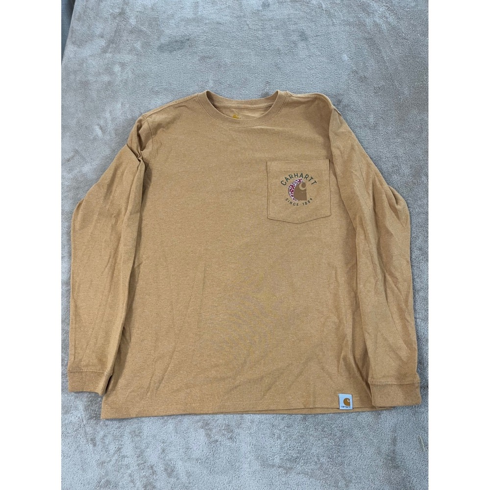 Carhartt Workwear Graphic Tee Women's m 8/10 Dark yellow Crew Neck Long Sleeve